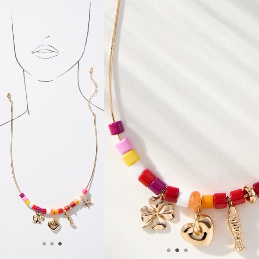 Anthropologie beaded charm necklace